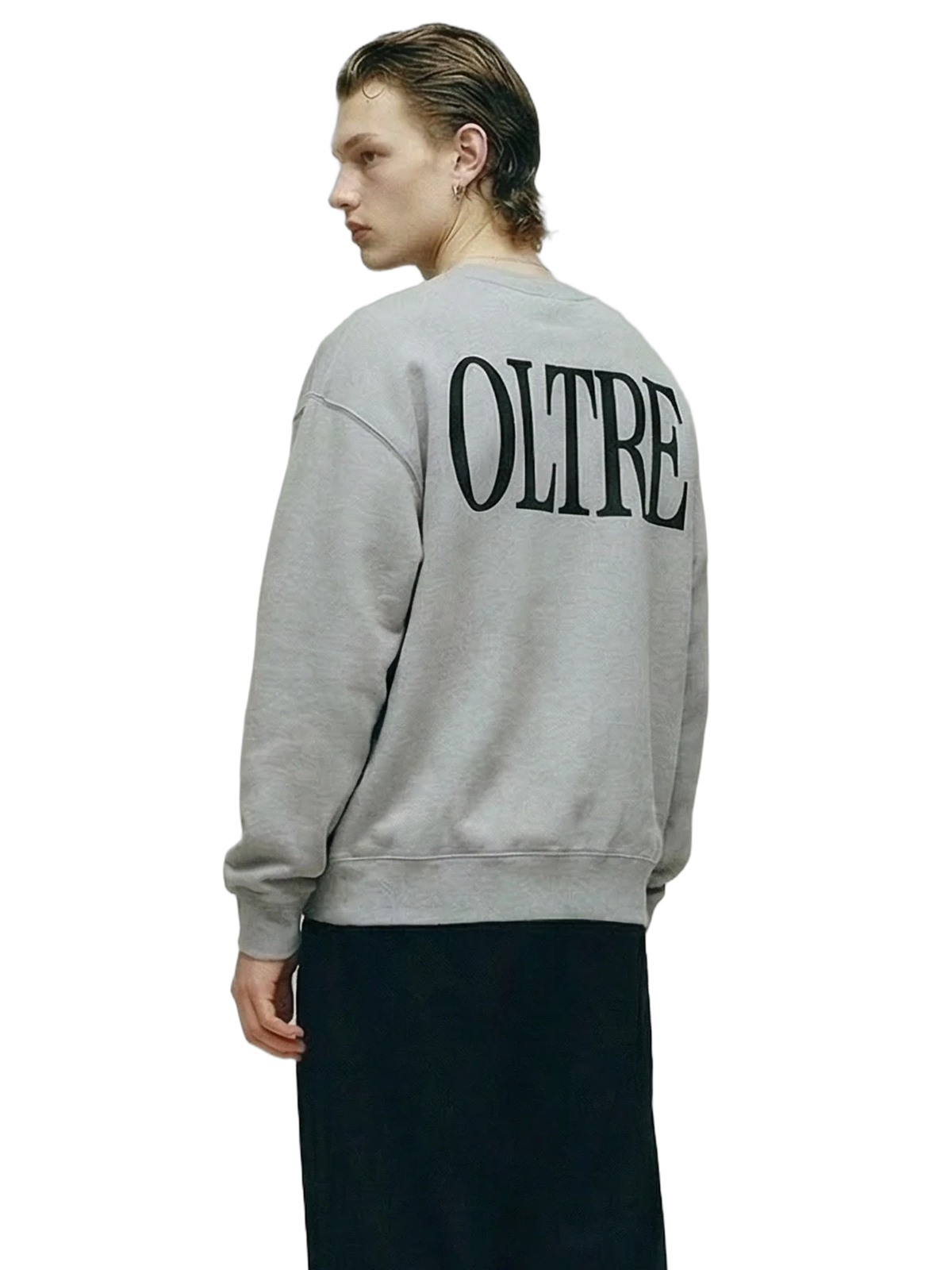 Oltre Crewneck in white heather, men's cut