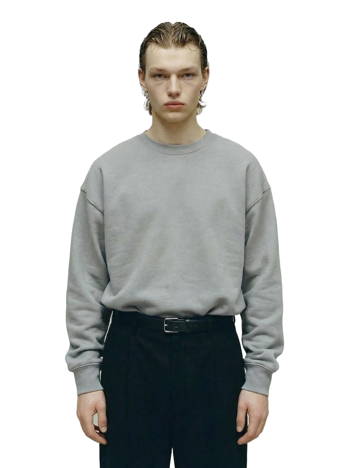Oltre Crewneck in white heather, men's cut
