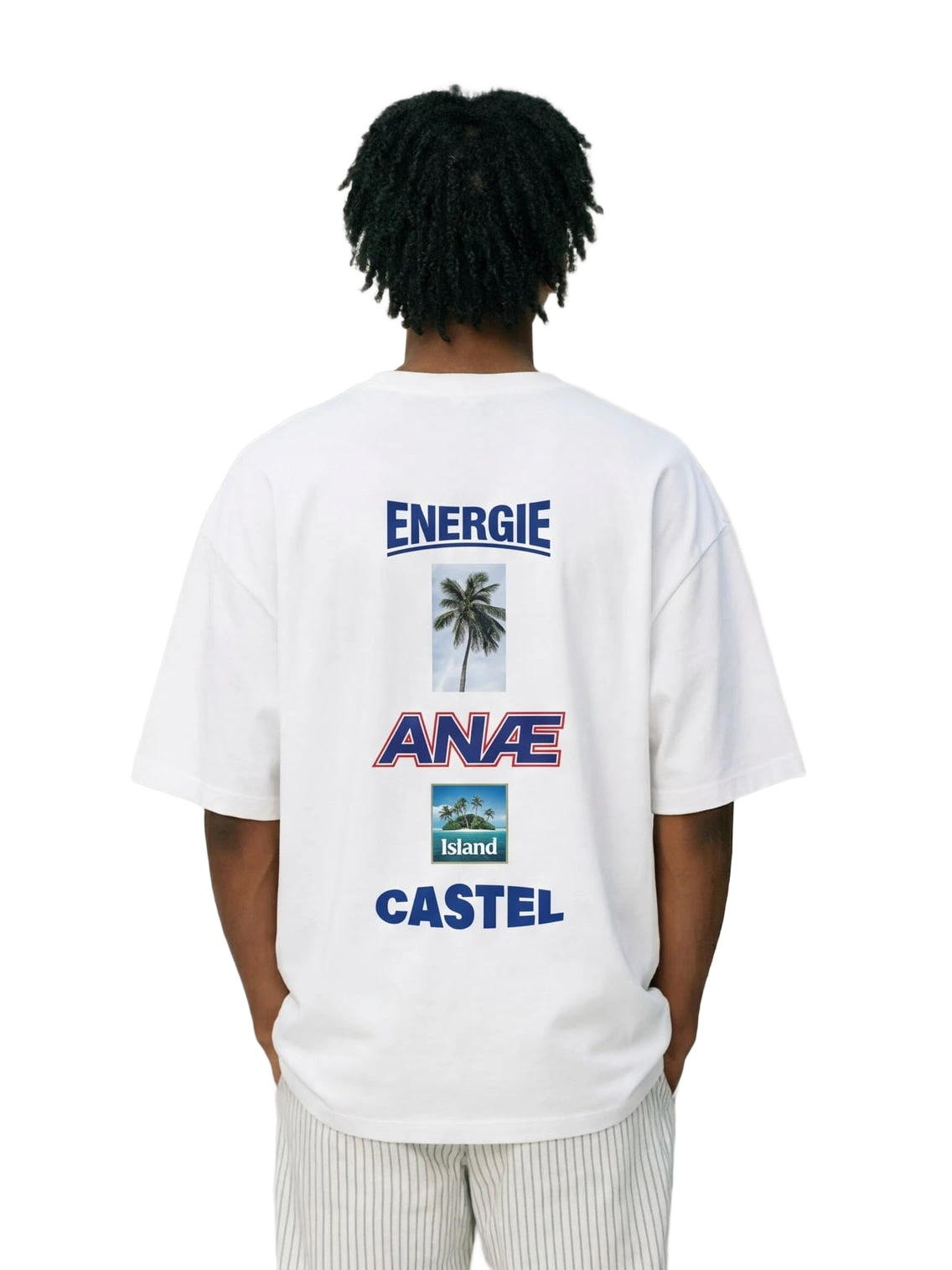 Paradiso Energy Tee in white, men's cut