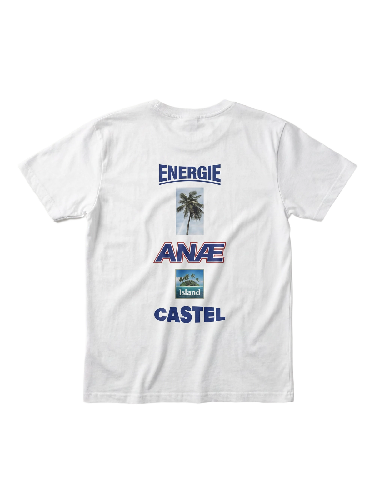 Paradiso Energy Tee in white, women's cut, flat lay