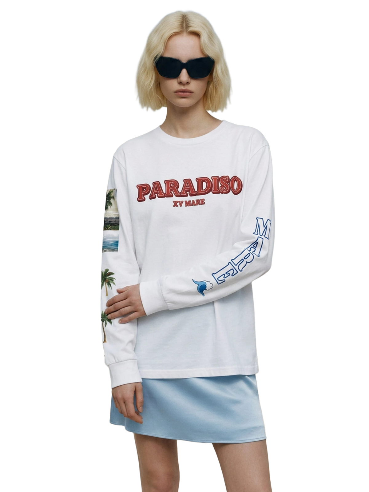 Paradiso Long Sleeve in white, women's cut