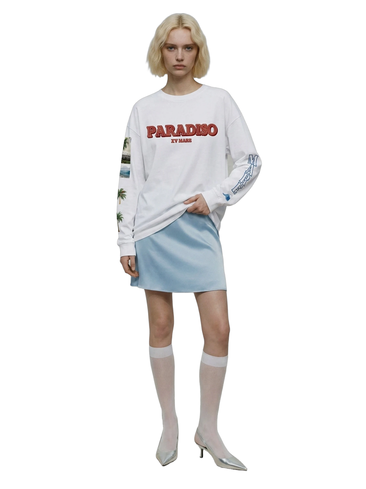 Paradiso Long Sleeve in white, women's cut