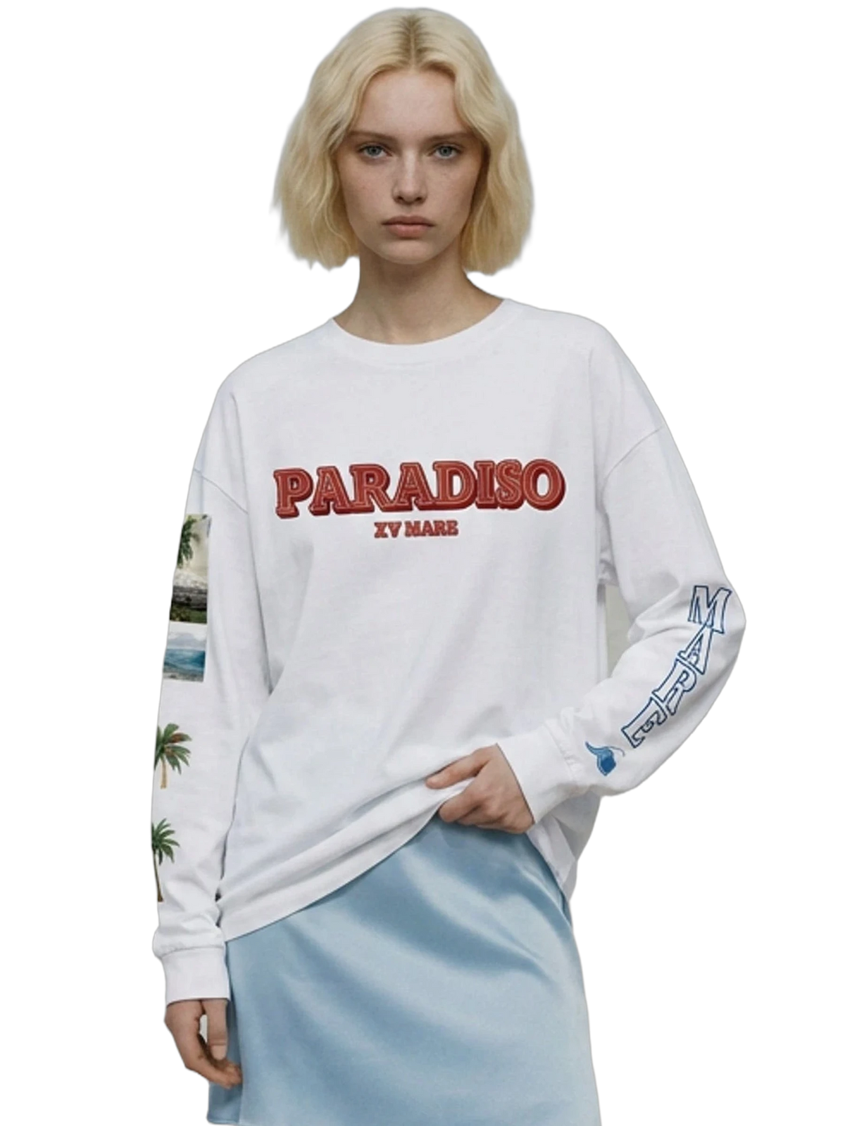 Paradiso Long Sleeve in white, women's cut