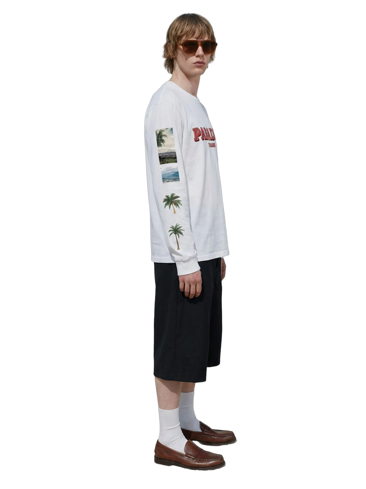 Paradiso Long Sleeve in white, men's cut
