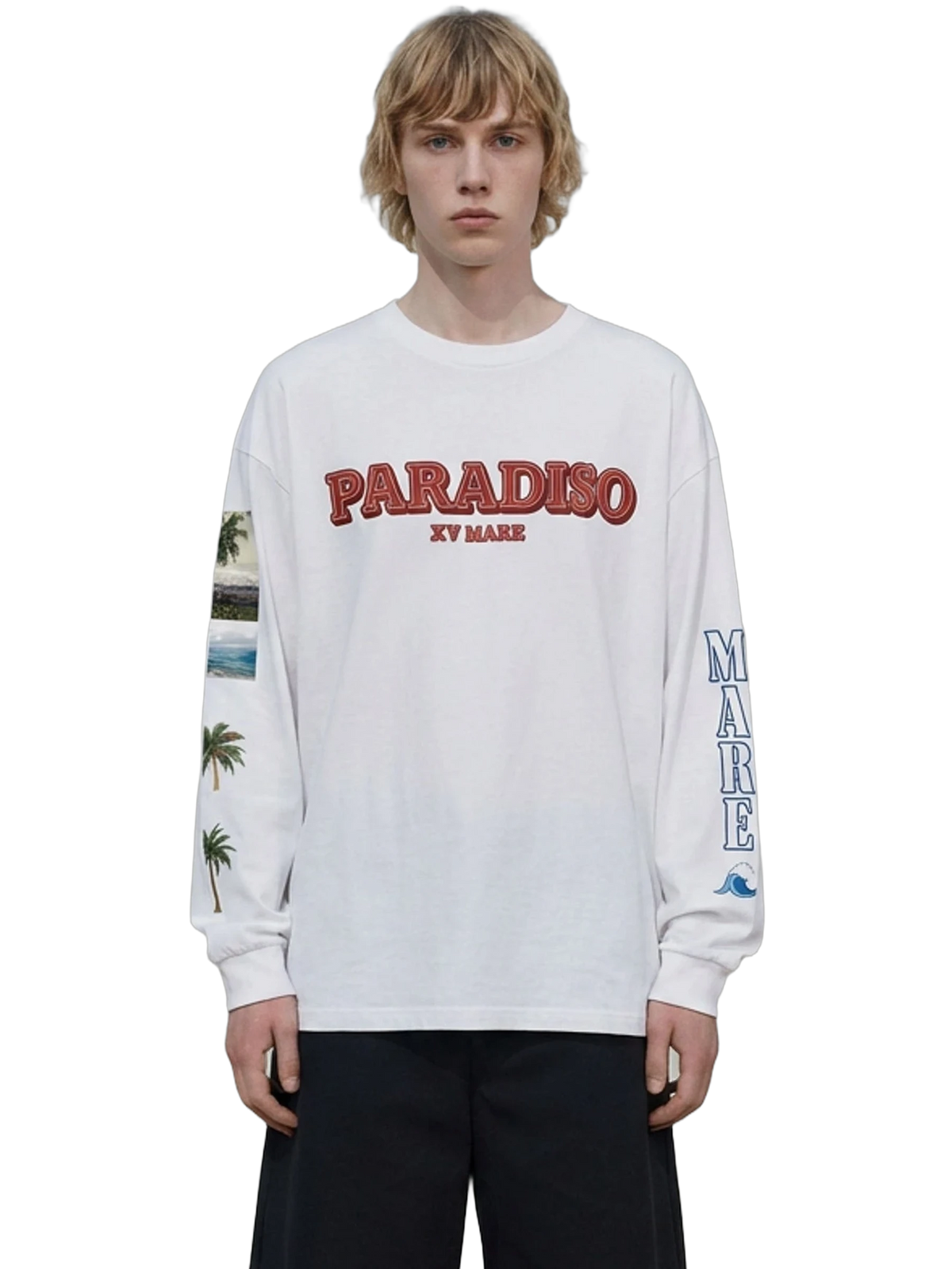 Paradiso Long Sleeve in white, men's cut