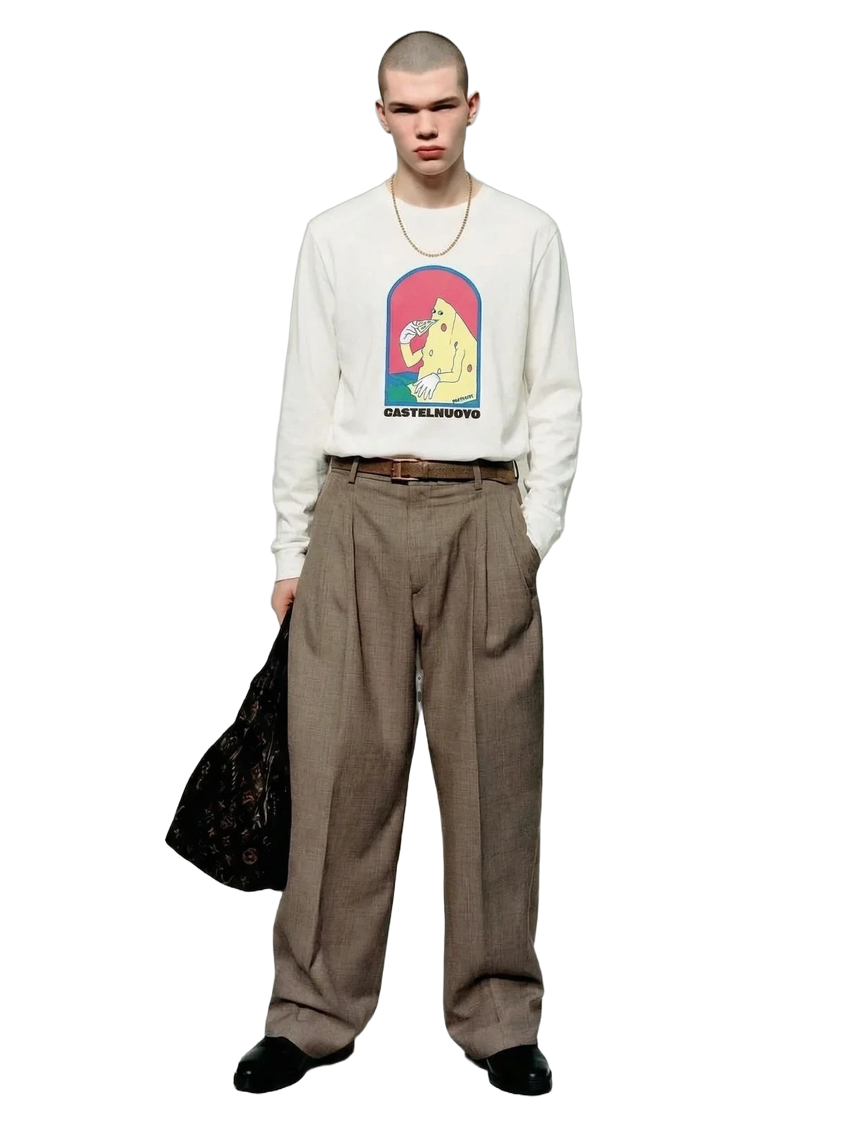 Pecorino Parmigiano Longsleeve in white, men's cut