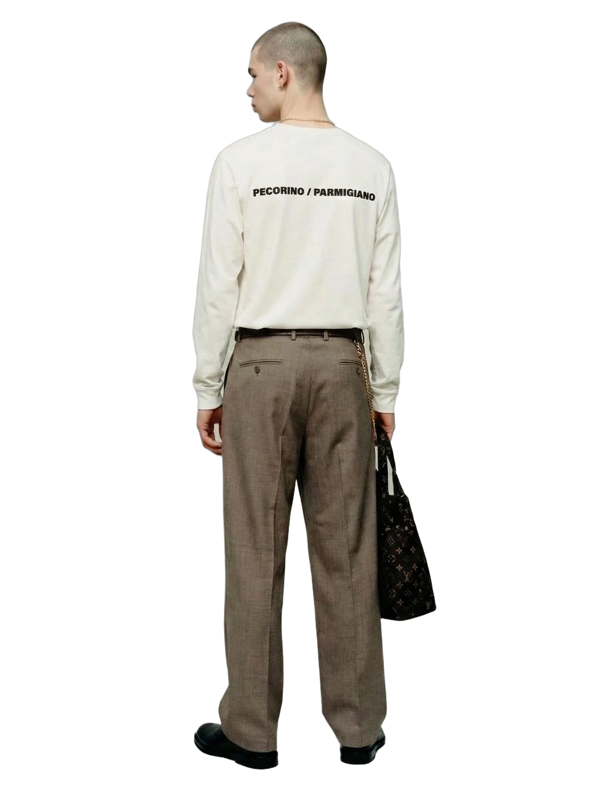 Pecorino Parmigiano Longsleeve in white, men's cut