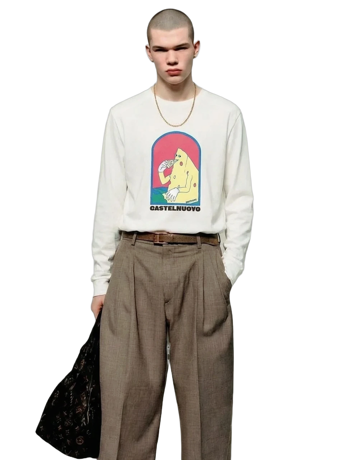 Pecorino Parmigiano Longsleeve in white, men's cut