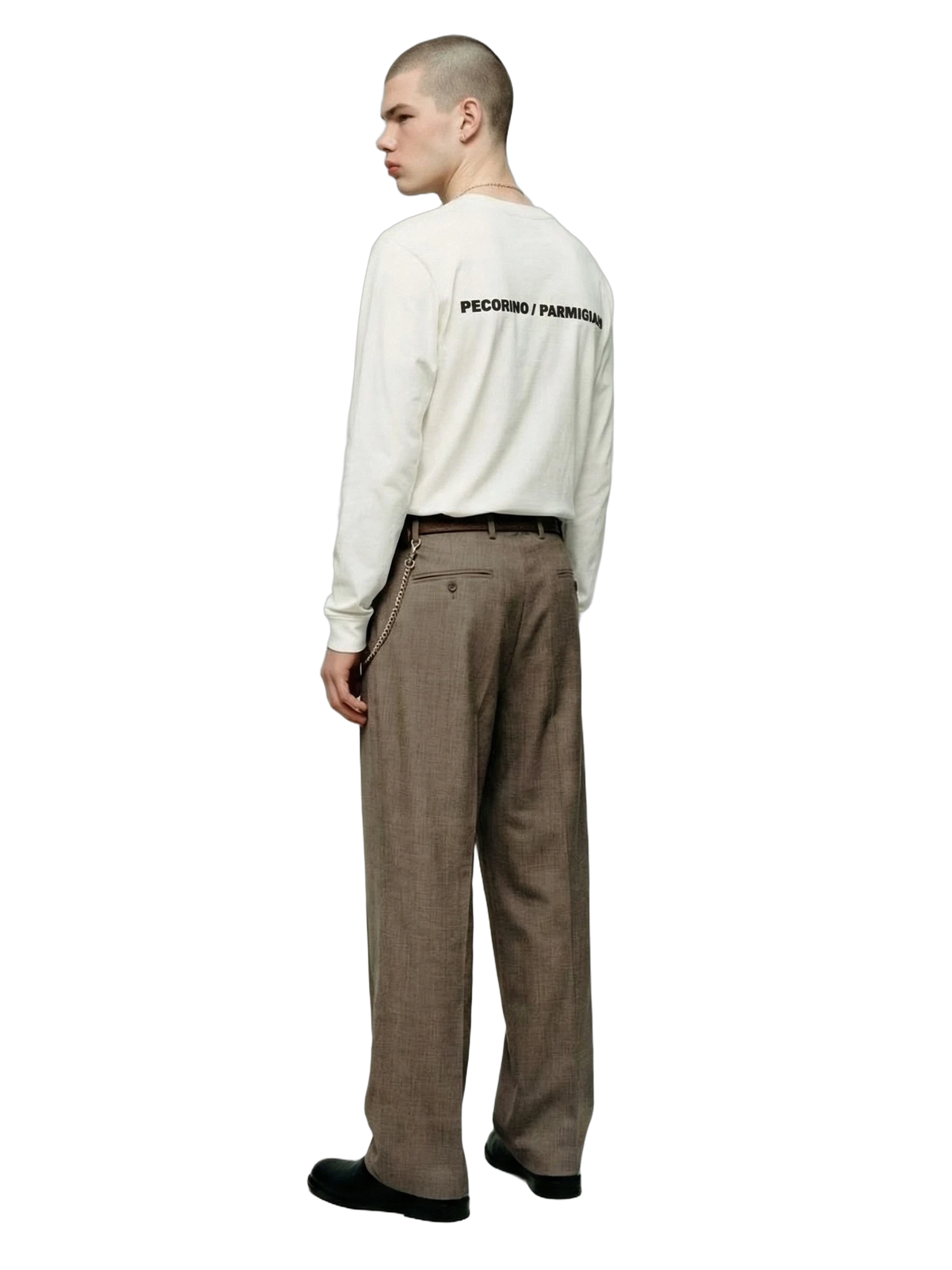Pecorino Parmigiano Longsleeve in white, men's cut