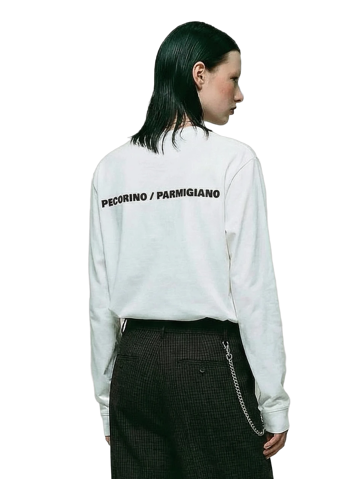 Pecorino Parmigiano Longsleeve in white, women's cut
