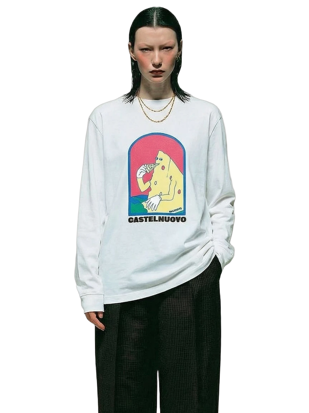 Pecorino Parmigiano Longsleeve in white, women's cut