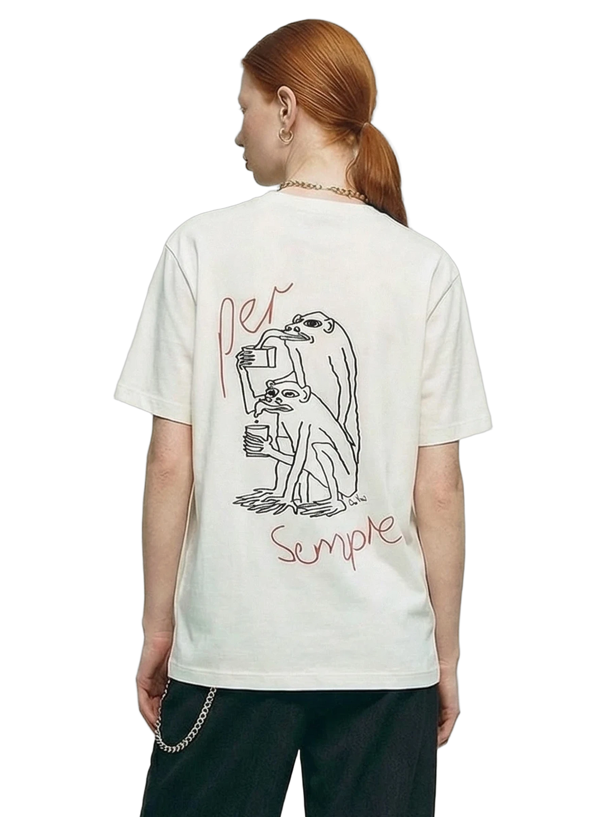 Per Sempre Tee in white, women's cut