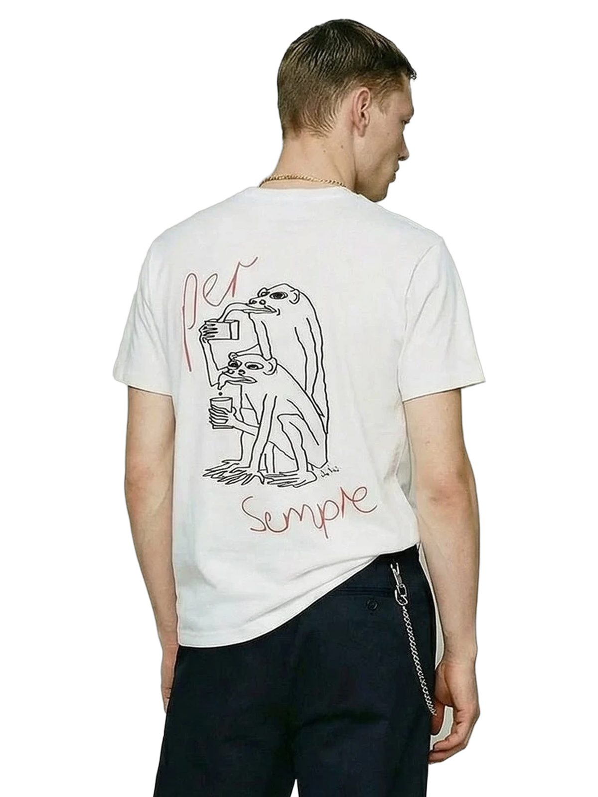 Per Sempre Tee in white, men's cut