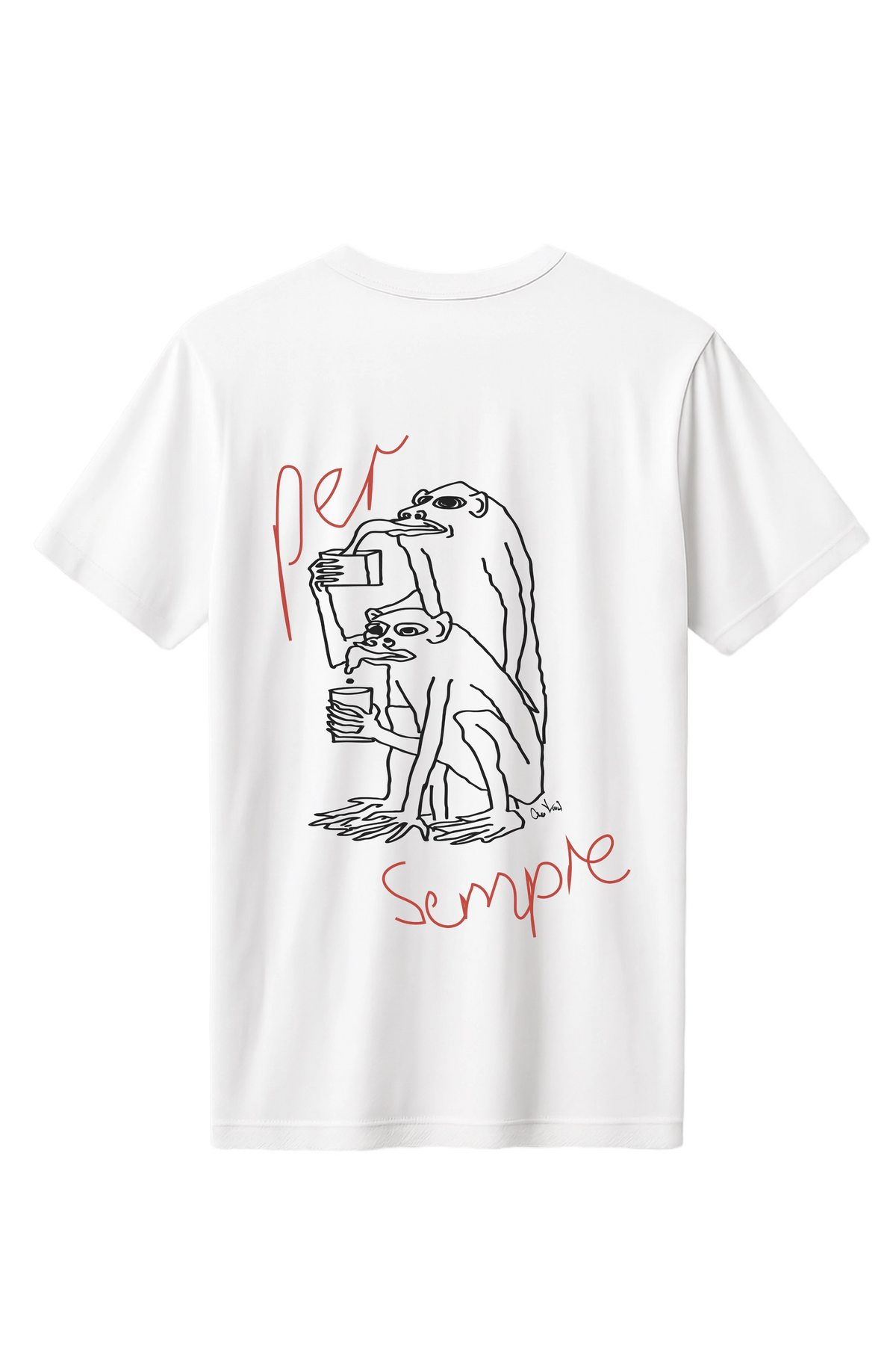 Per Sempre Tee in white, men's cut, flat lay