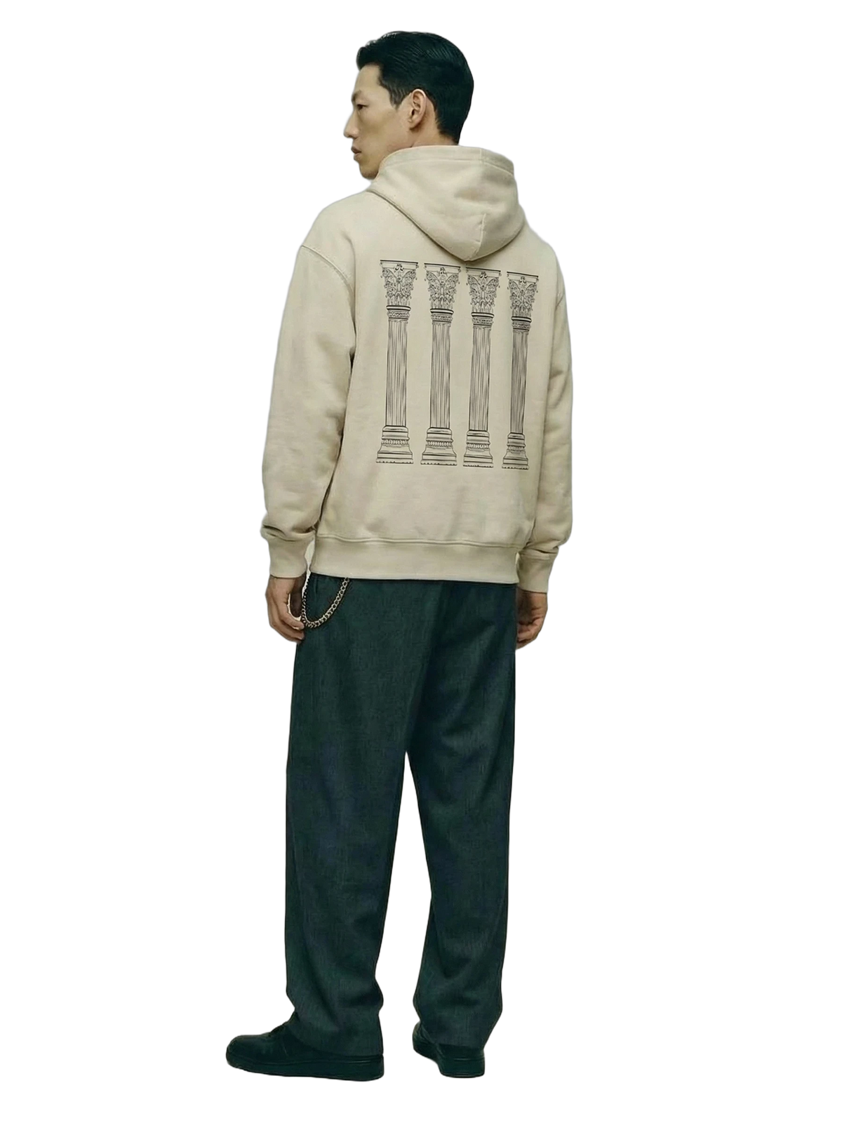 Pila Hoodie in ivory, men's cut