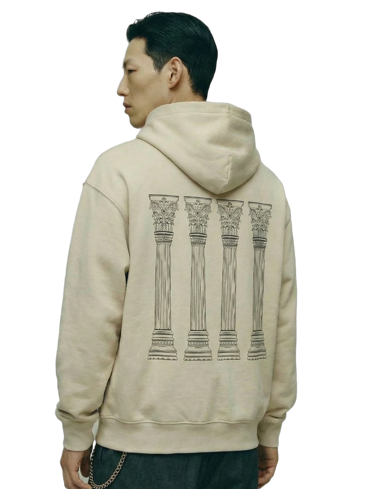 Pila Hoodie in ivory, men's cut