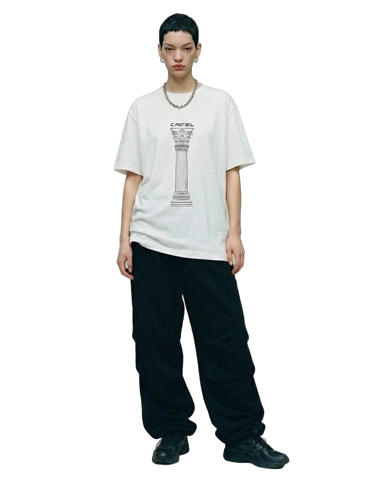 Pila Tee in white, women's cut