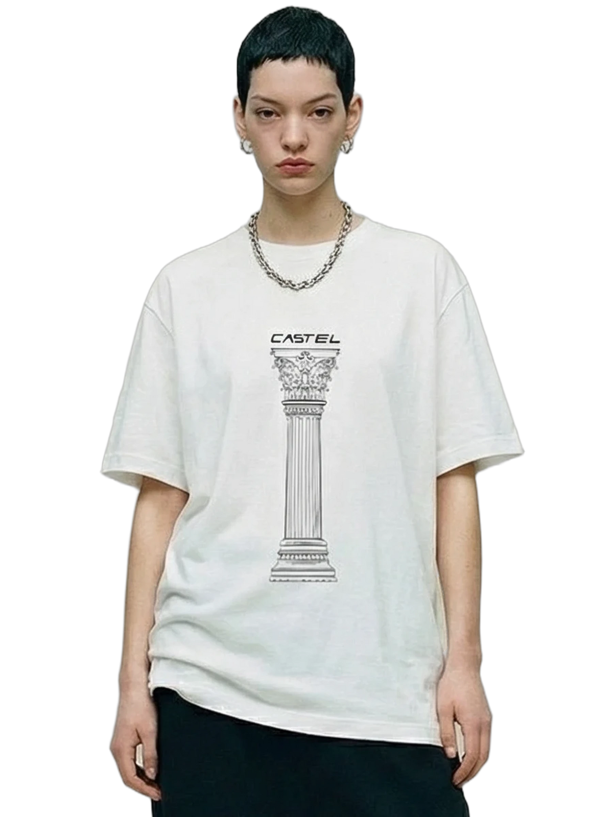 Pila Tee in white, women's cut