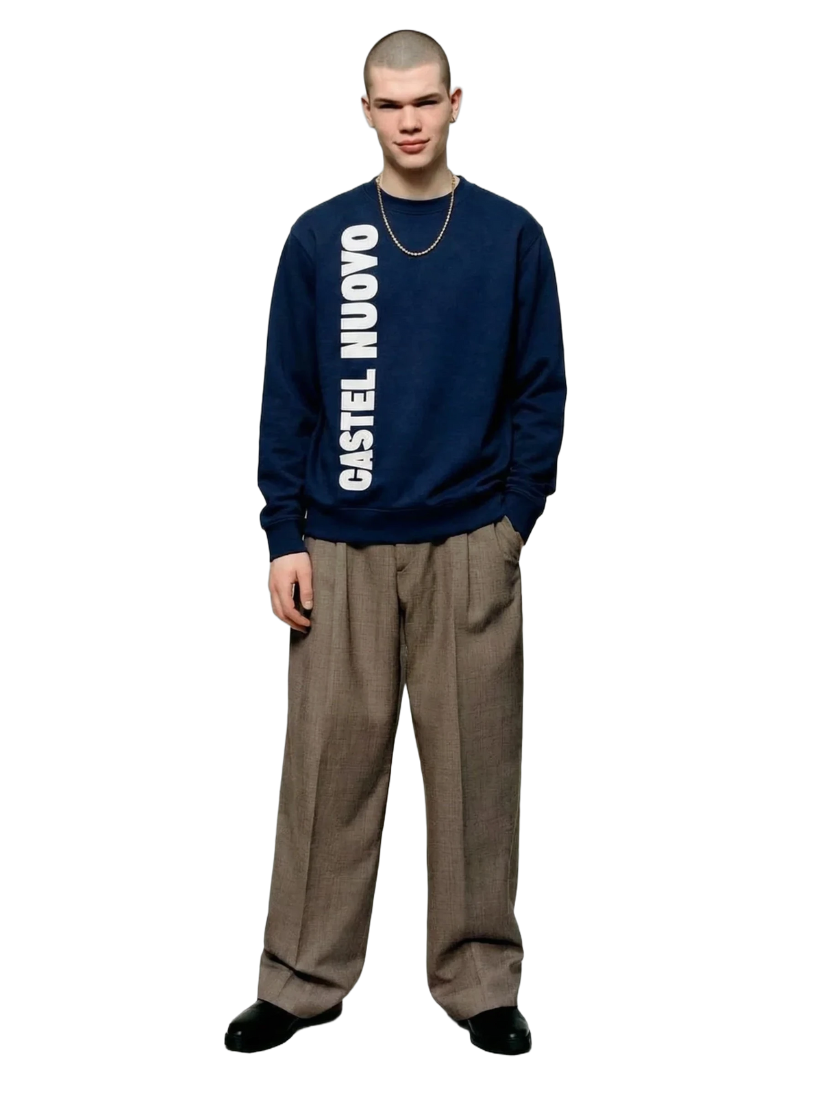 Pillar Crewneck in cobalt, men's cut