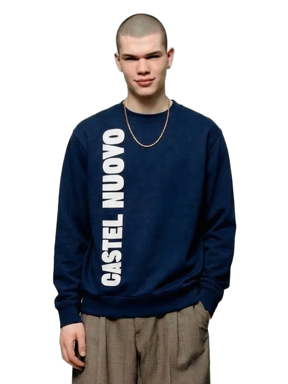 Pillar Crewneck in cobalt, men's cut