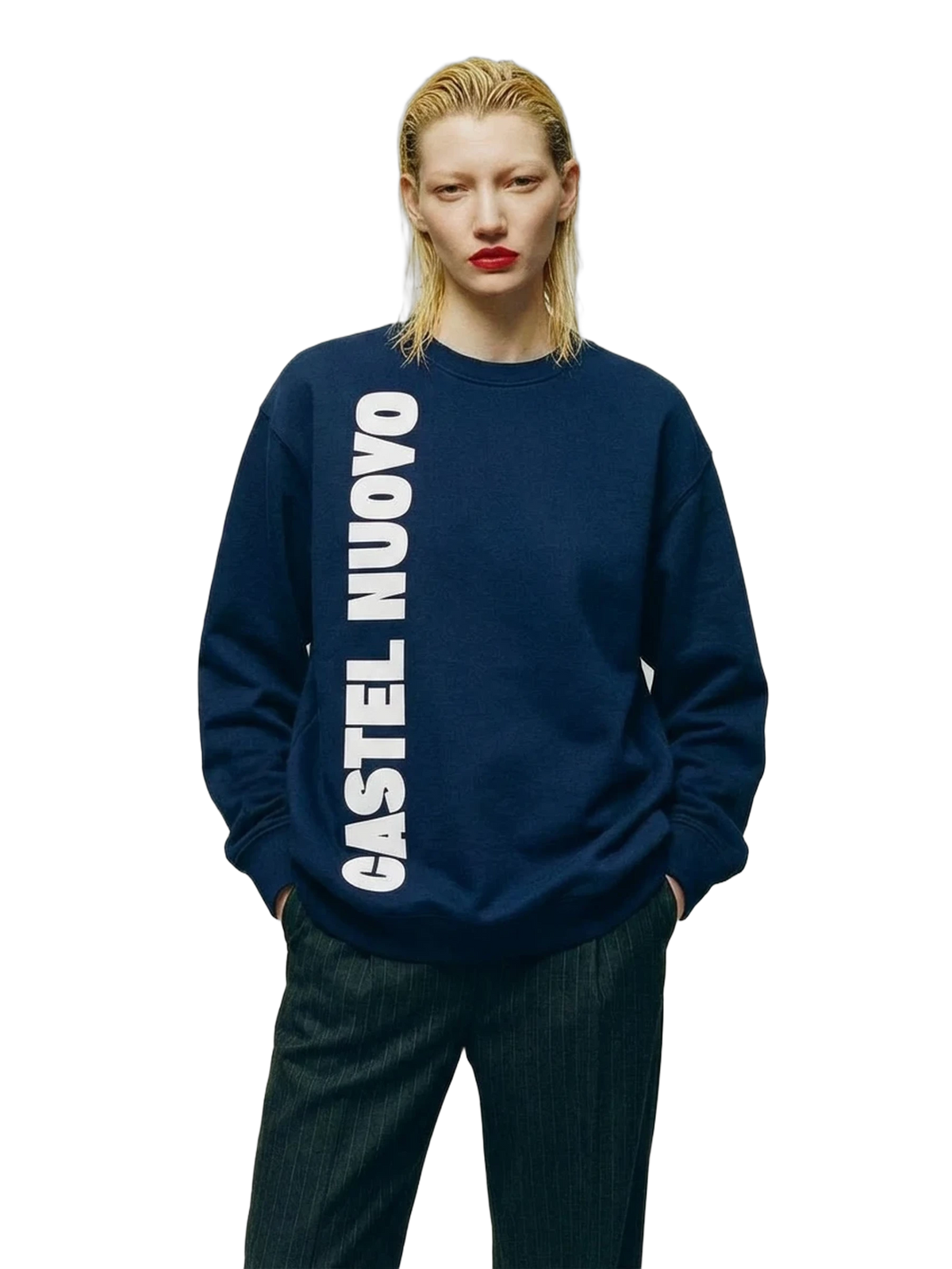 Pillar Crewneck in cobalt, women's cut