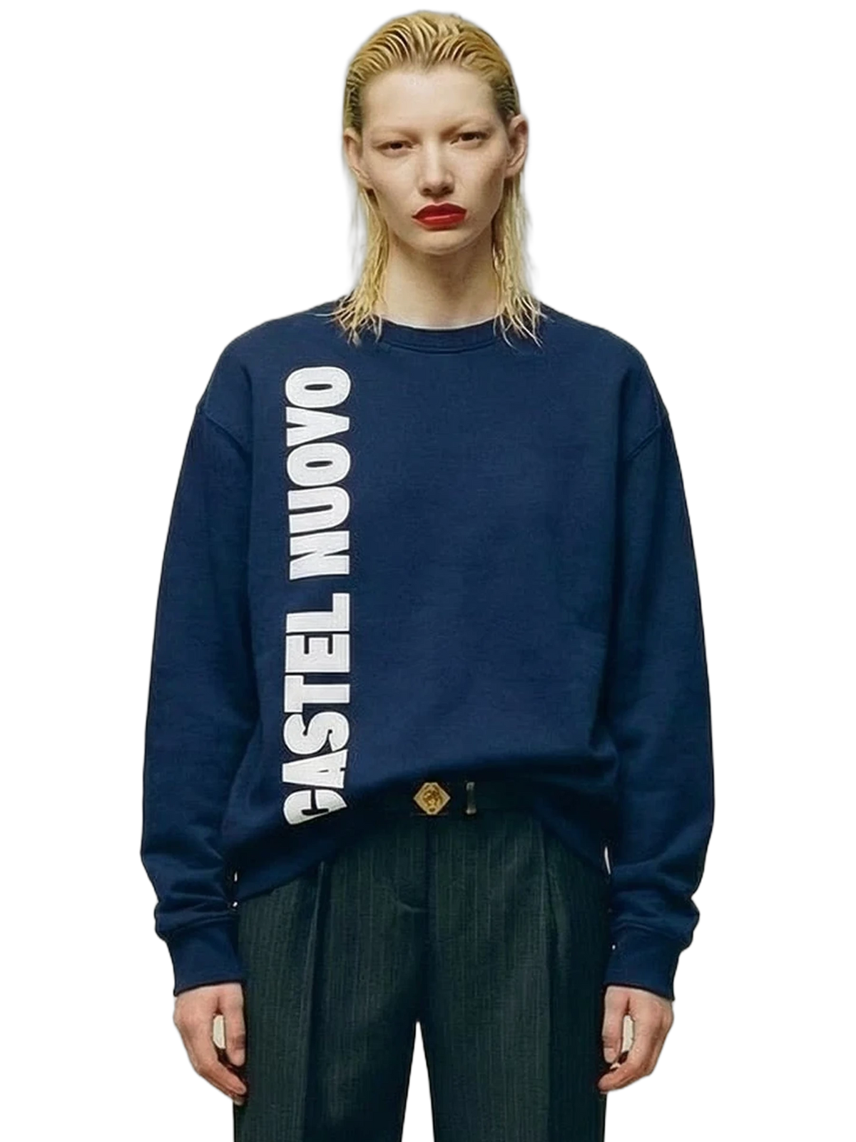 Pillar Crewneck in cobalt, women's cut