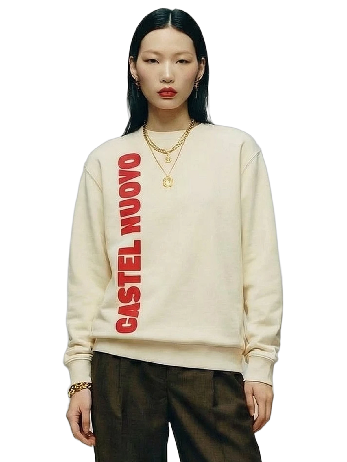 Pillar Crewneck in butter, women's cut