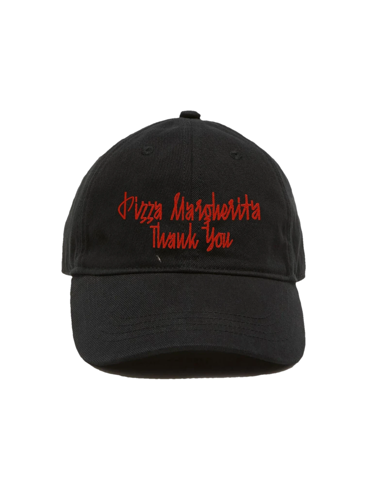 Pizza Cap in black, flat lay