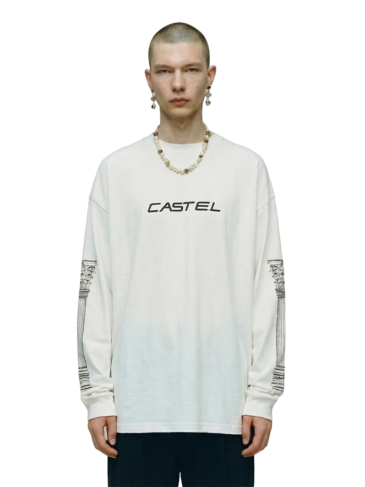Porticus Longsleeve in white, men's cut