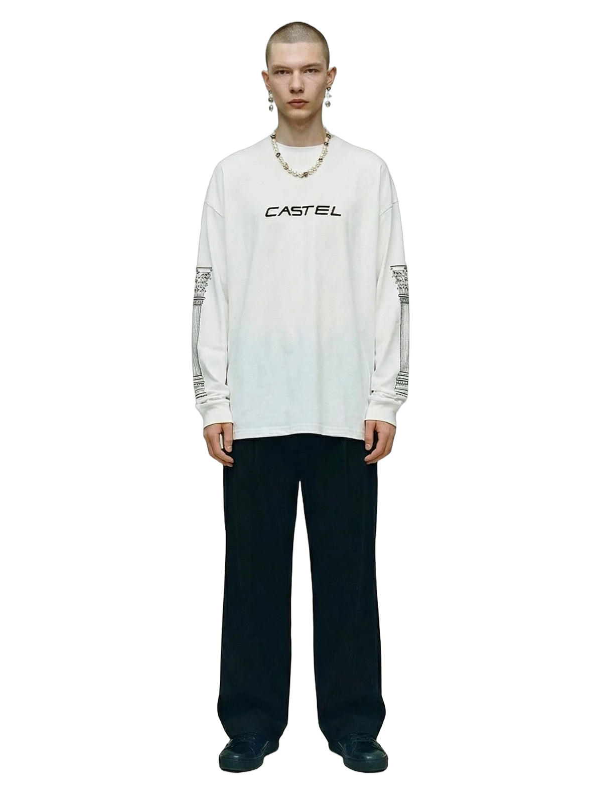 Porticus Longsleeve in white, men's cut
