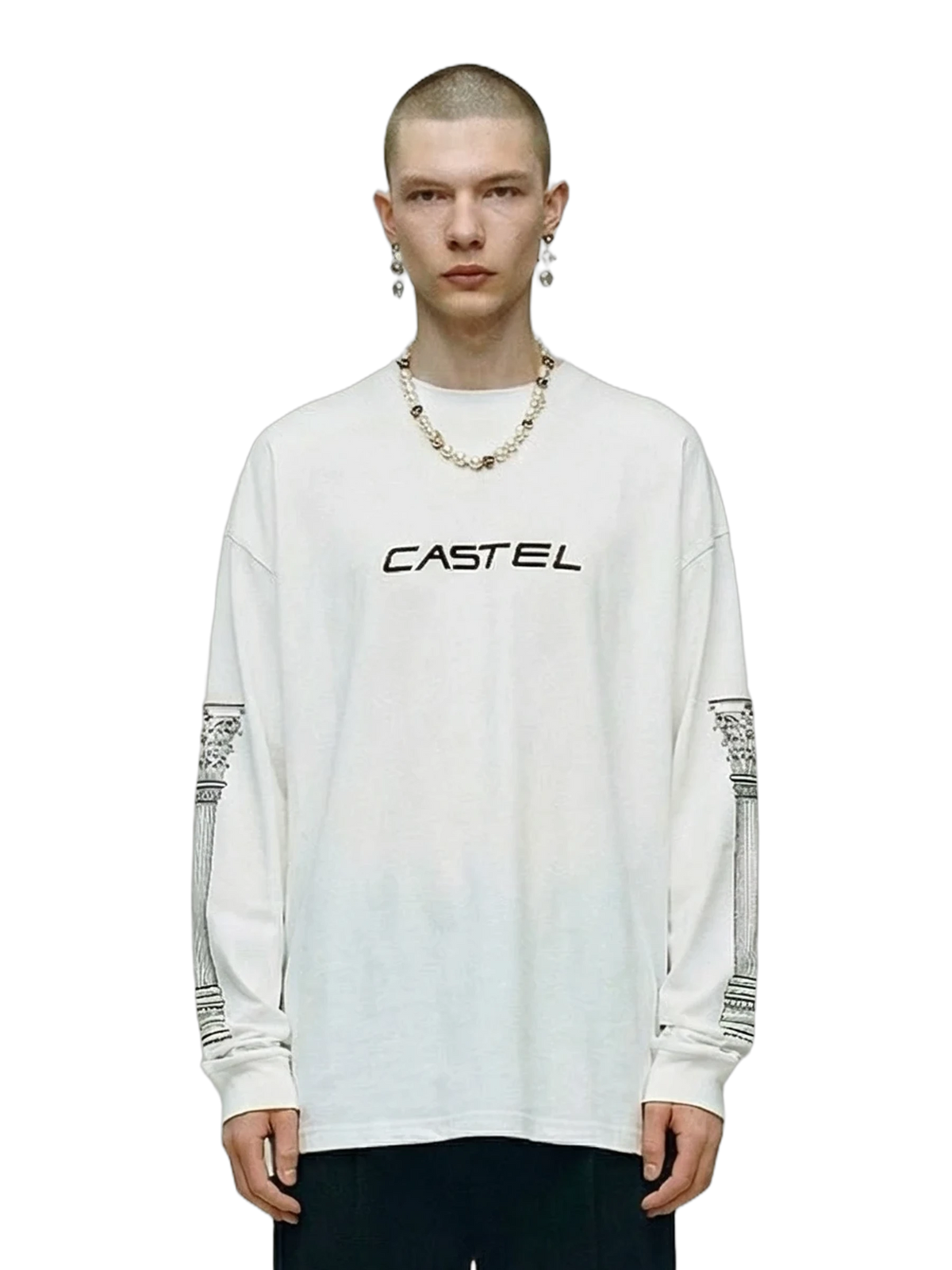 Porticus Longsleeve in white, men's cut