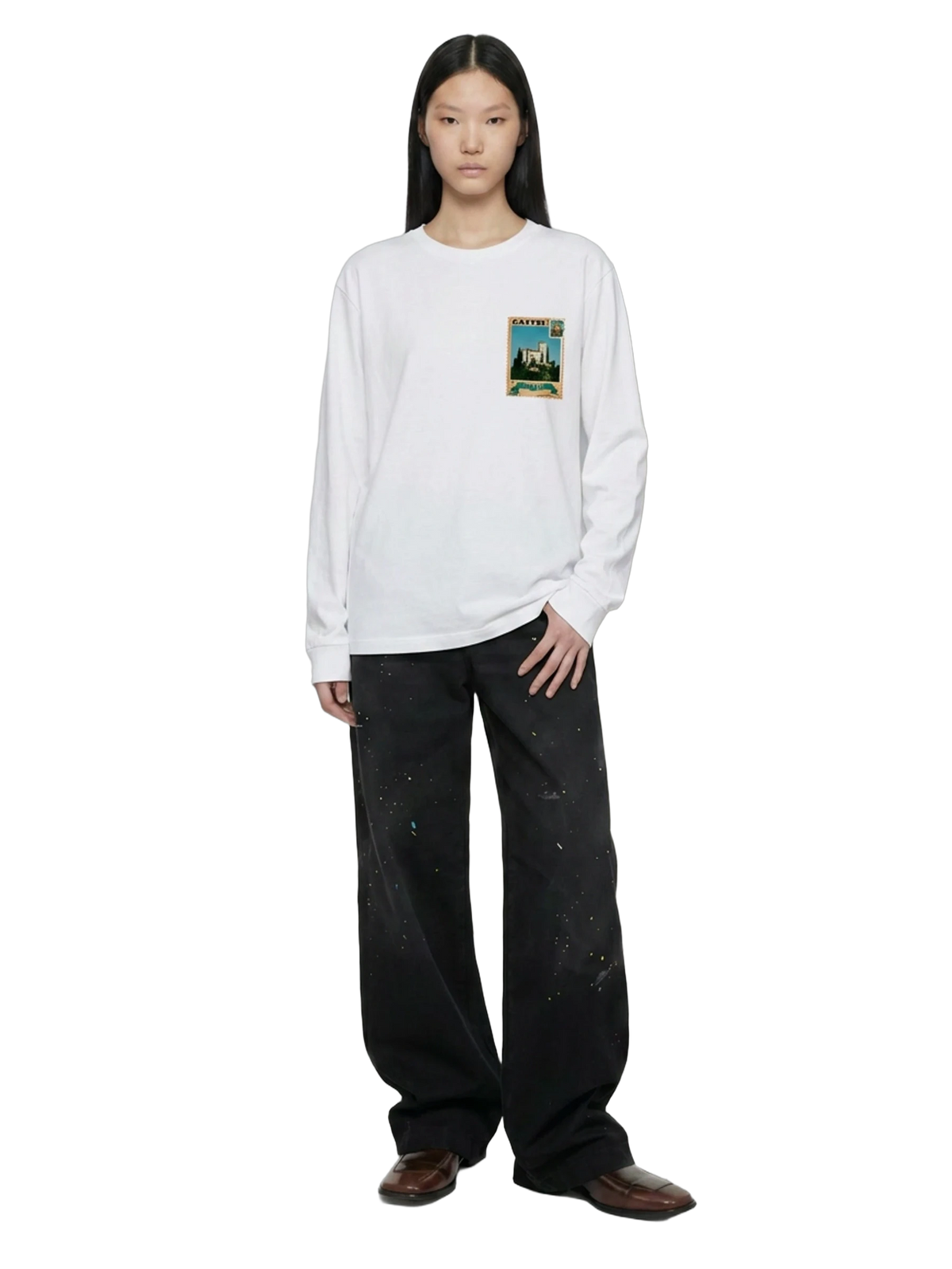 Posta Italiana Long Sleeve in white, women's cut