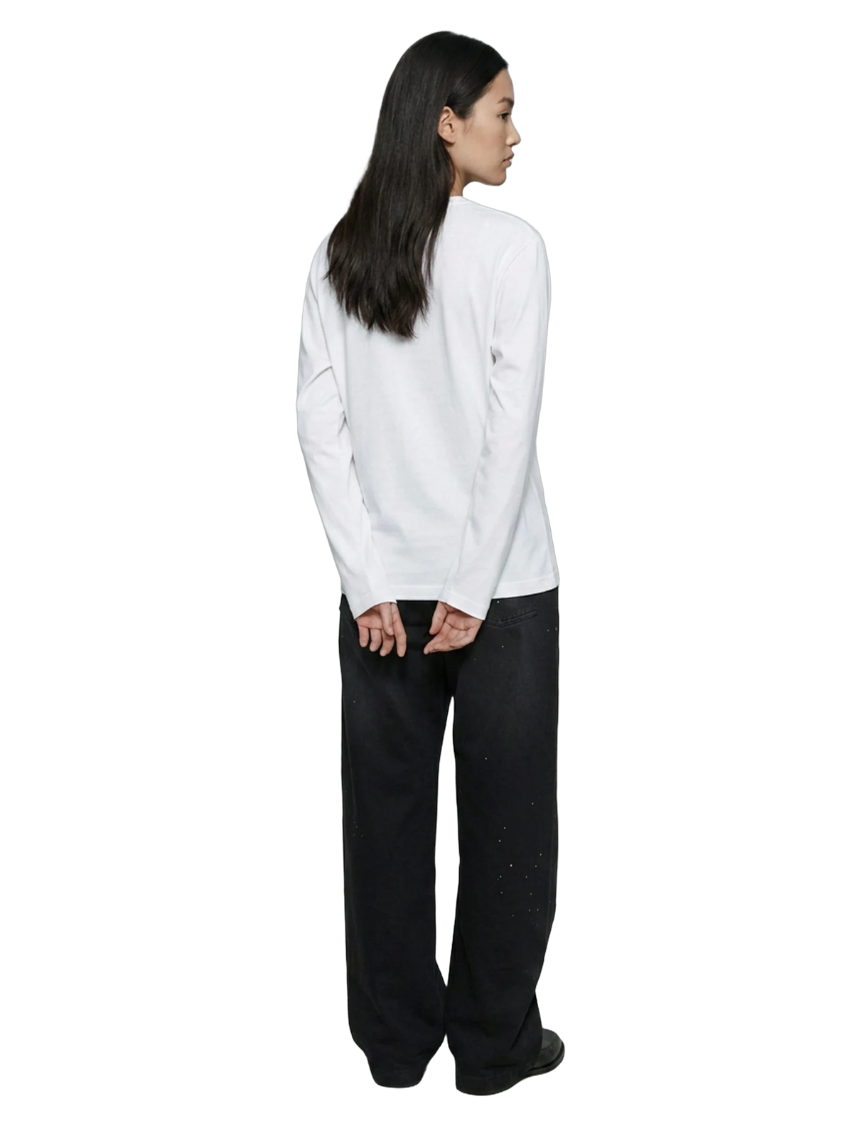 Posta Italiana Long Sleeve in white, women's cut