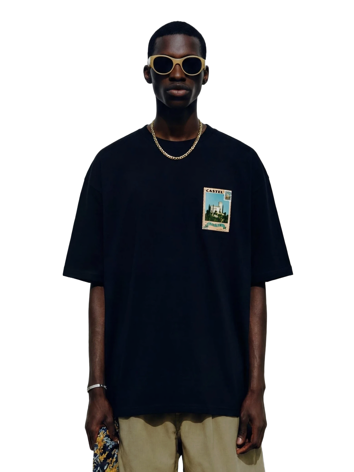 Posta Italiana Tee in black, men's cut