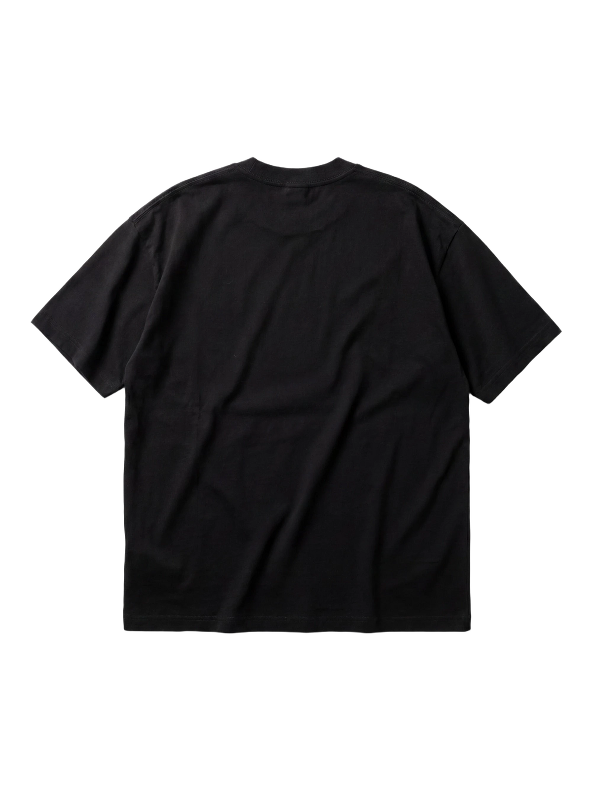 Posta Italiana Tee in black, men's cut, flat lay