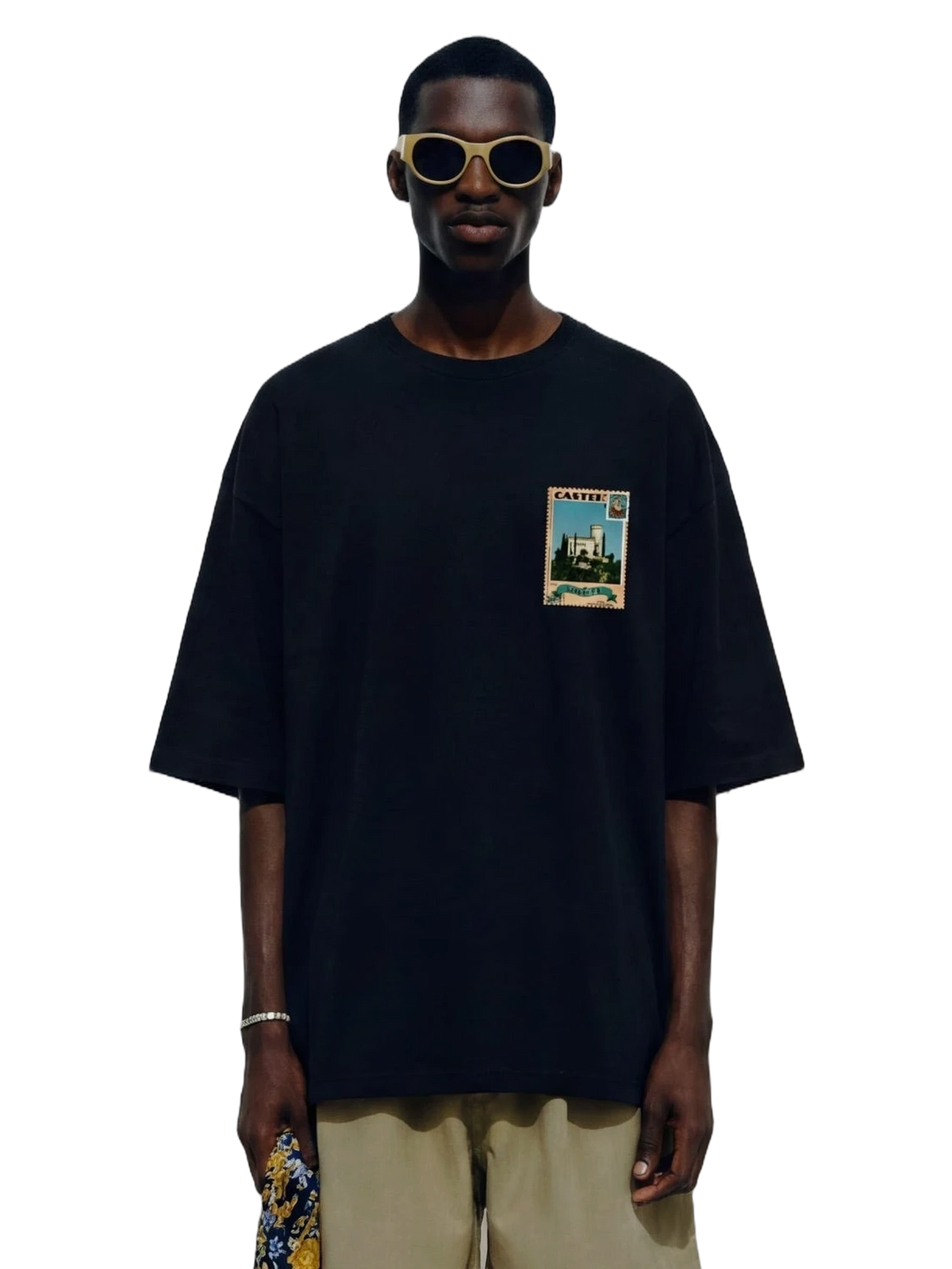 Posta Italiana Tee in black, men's cut