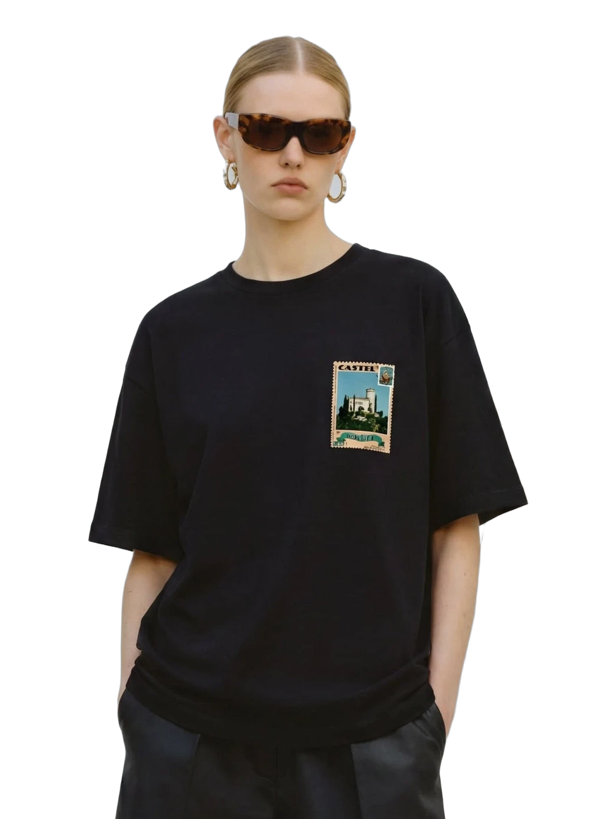 Posta Italiana Tee in black, women's cut