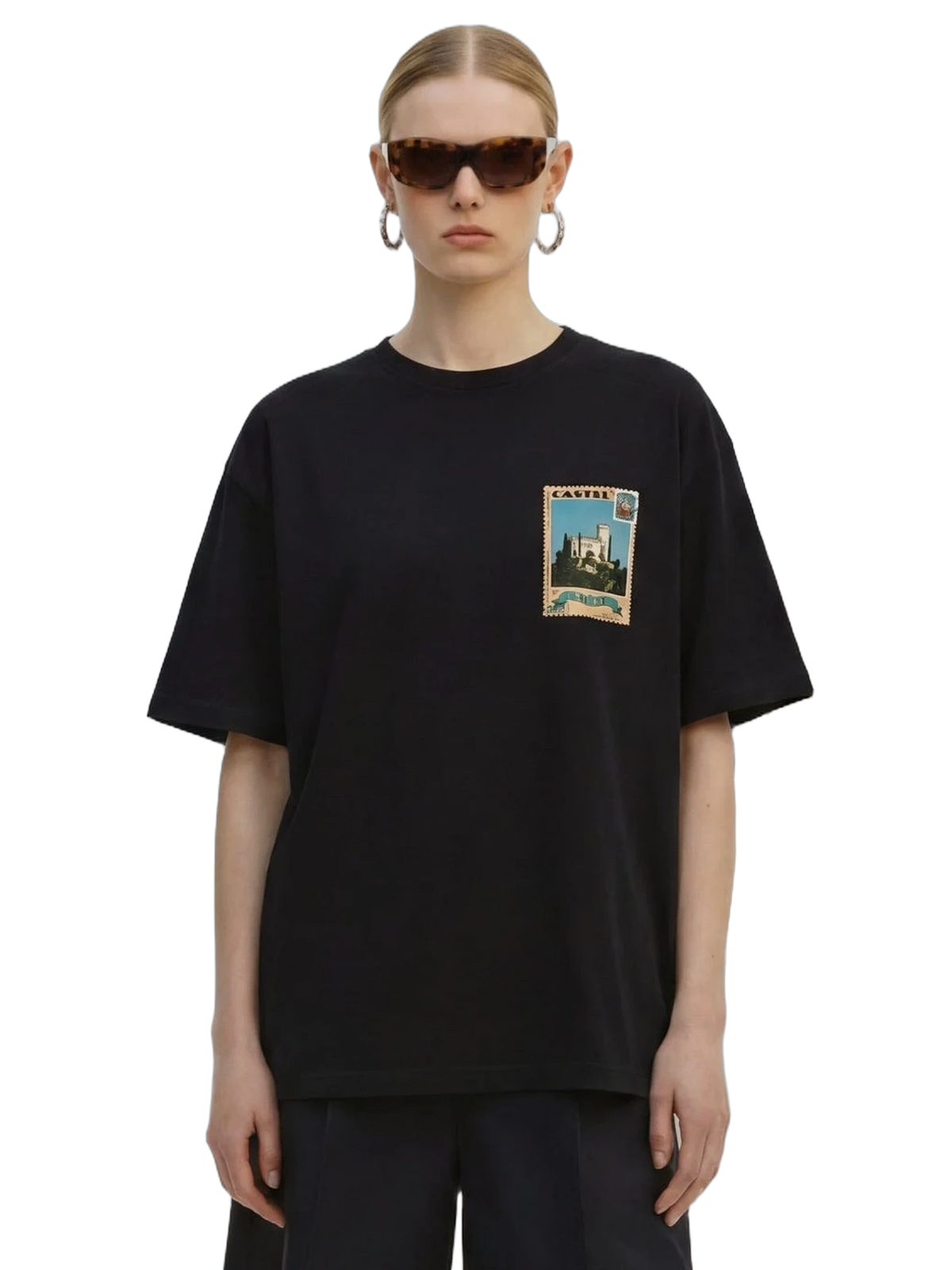 Posta Italiana Tee in black, women's cut