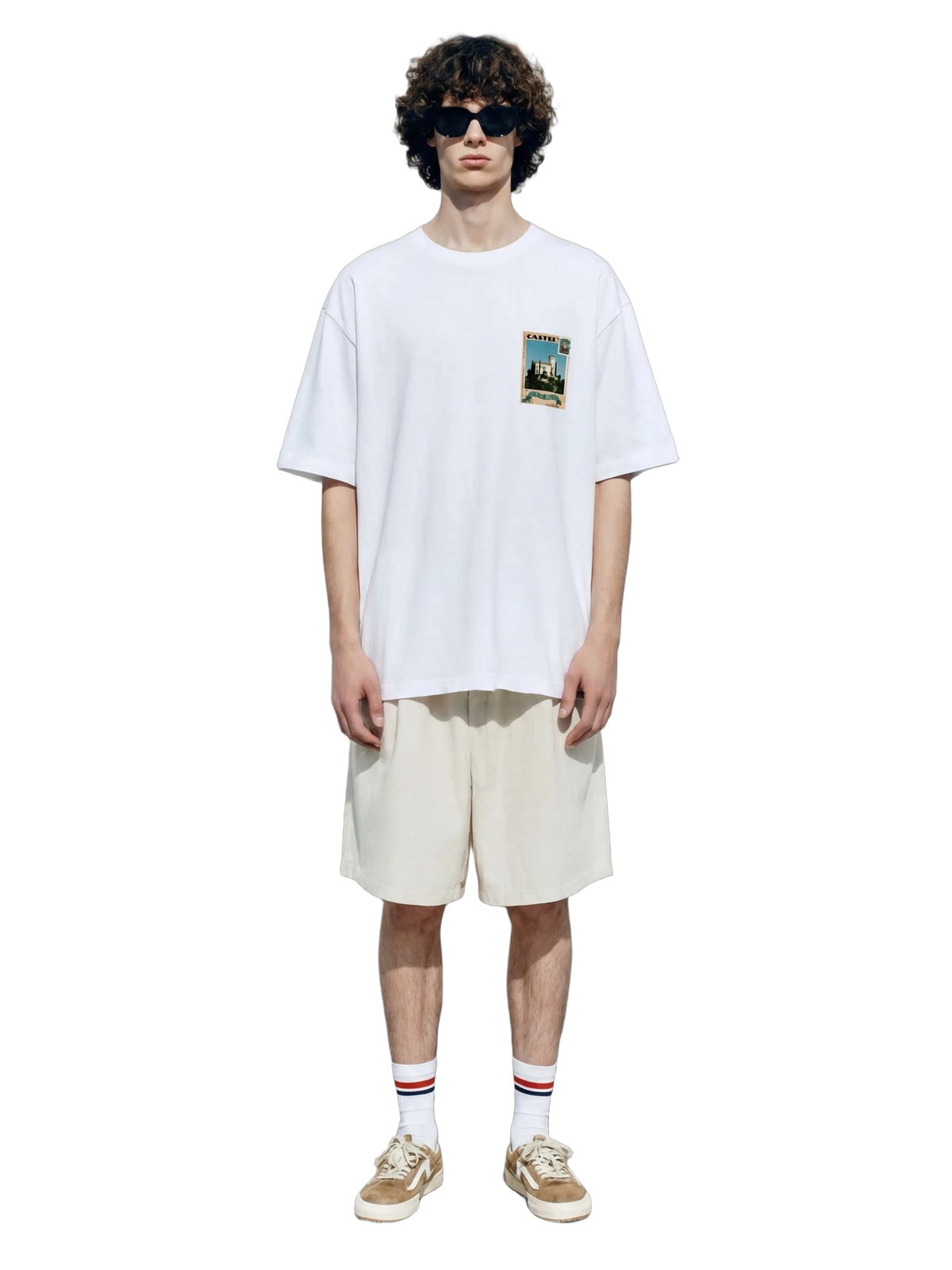 Posta Italiana Tee in white, men's cut