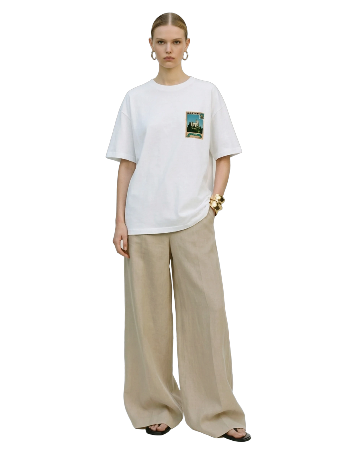 Posta Italiana Tee in white, women's cut