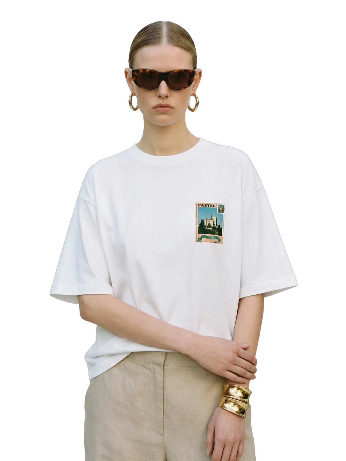 Posta Italiana Tee in white, women's cut