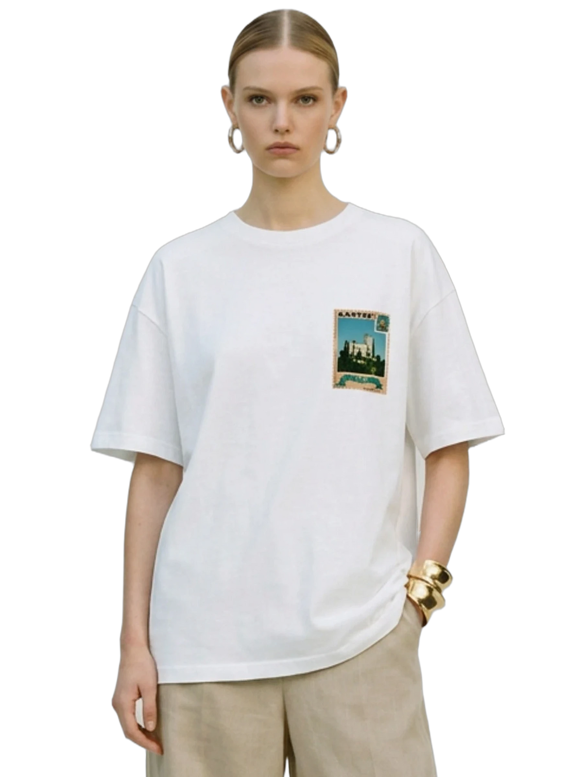 Posta Italiana Tee in white, women's cut