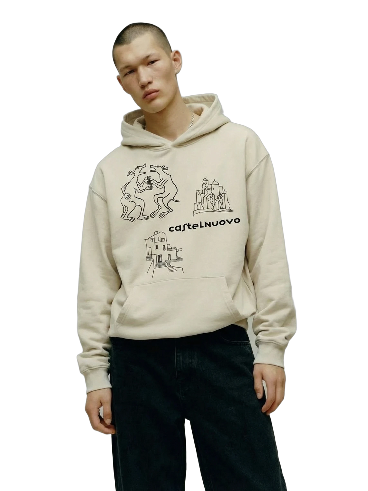 Relic Hoodie in ivory, men's cut