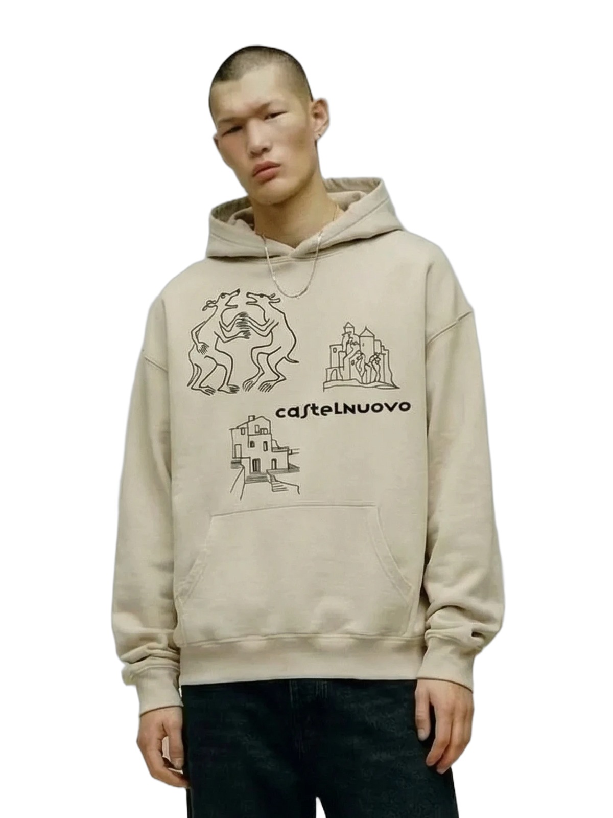 Relic Hoodie in ivory, men's cut