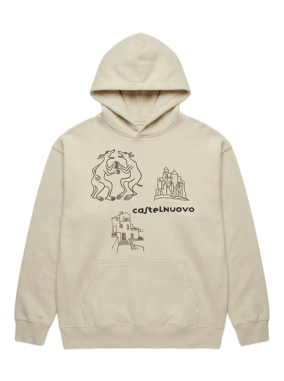 Relic Hoodie in ivory, women's cut, flat lay