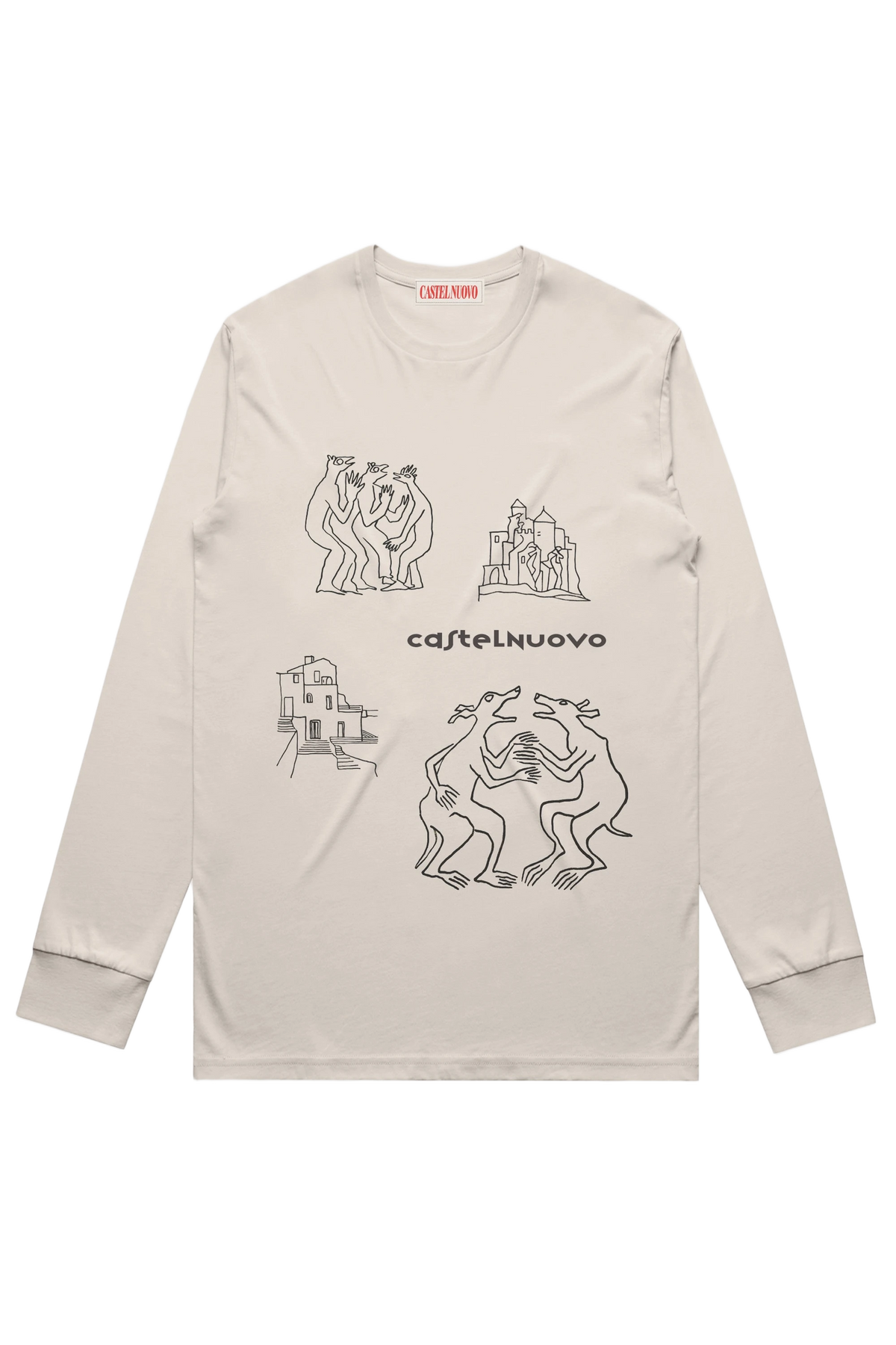 Relic Longlseeve in bone, men's cut, flat lay