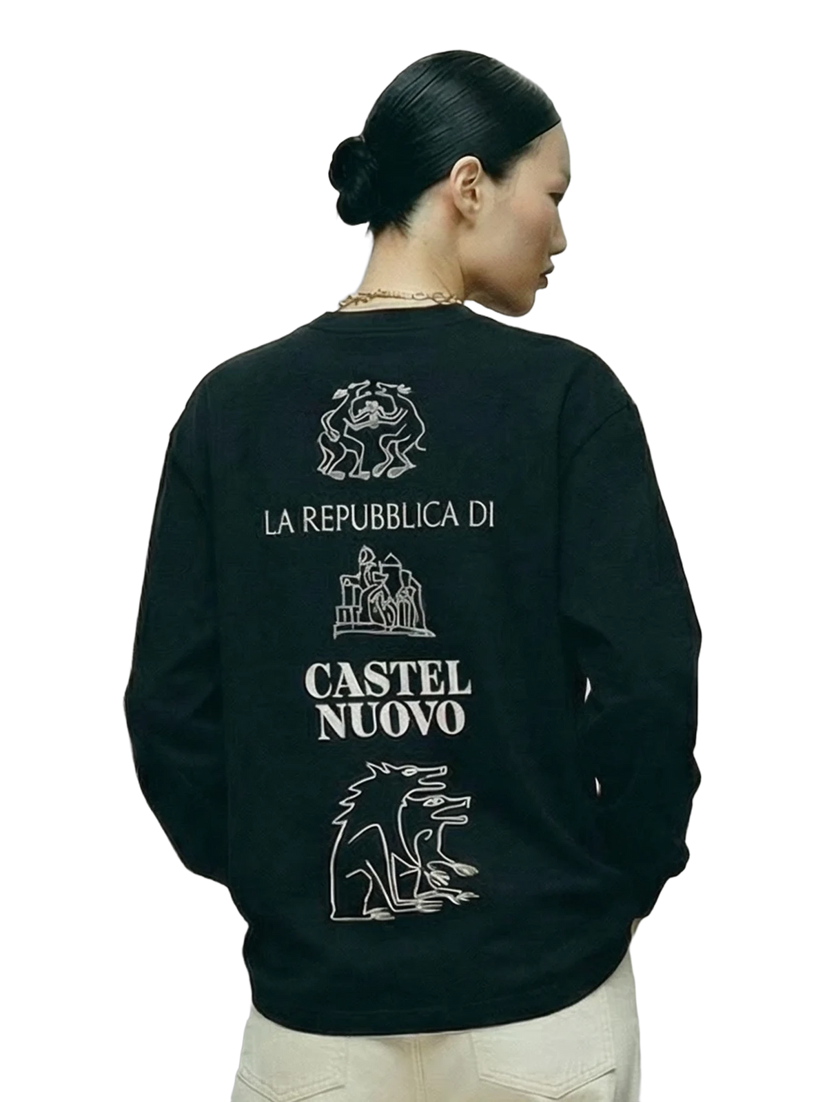 Repubblica Longsleeve in black, women's cut