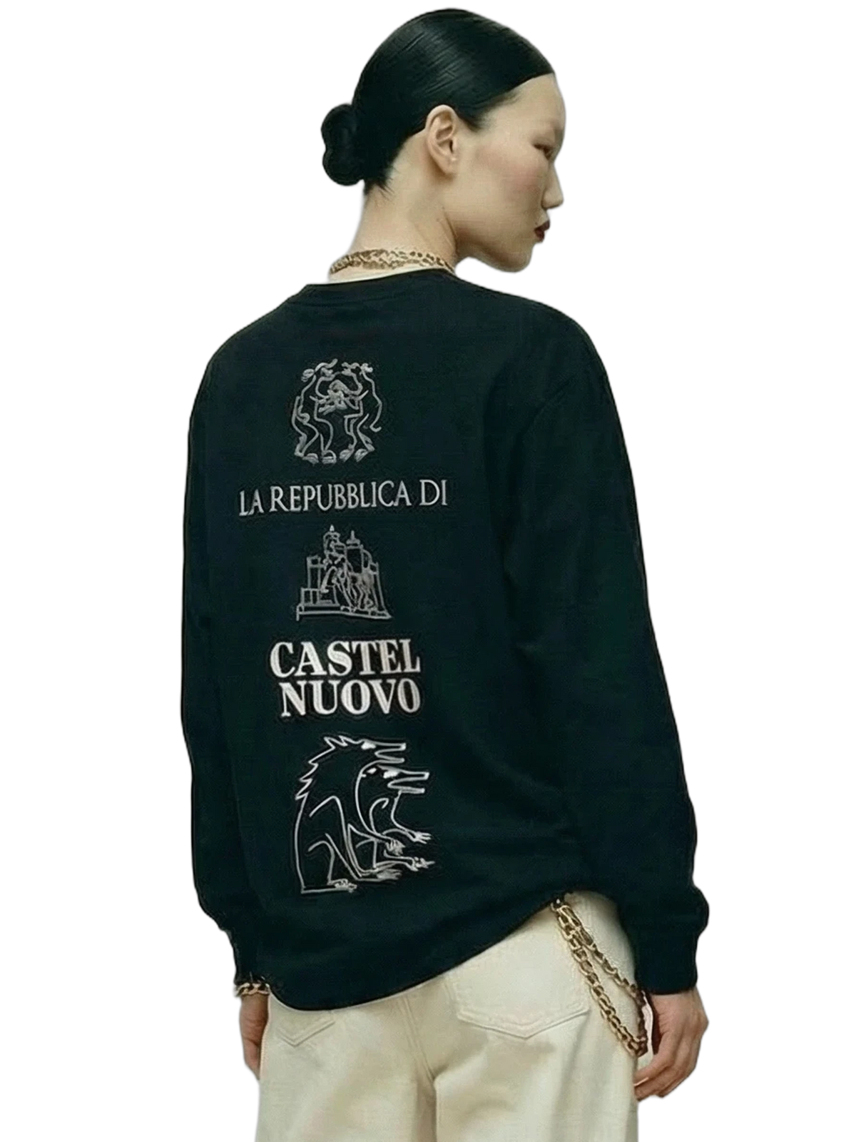 Repubblica Longsleeve in black, women's cut