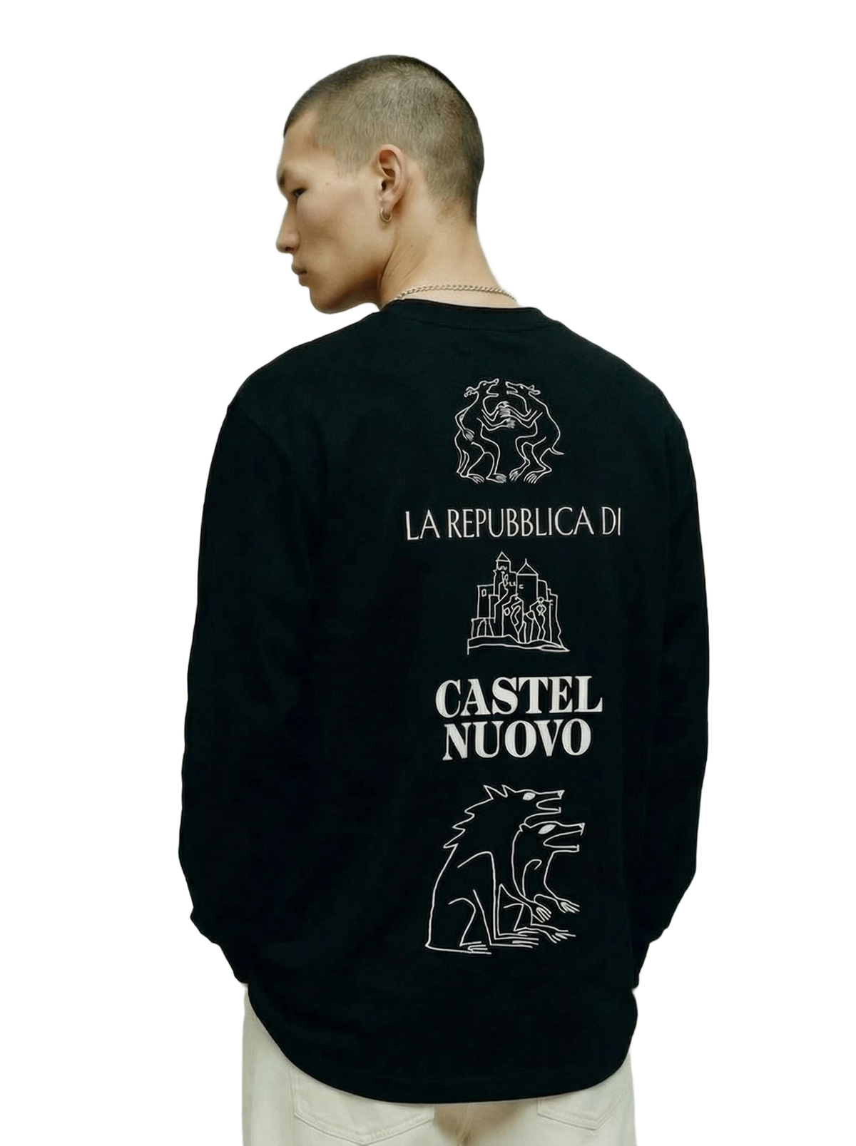Repubblica Longsleeve in black, men's cut