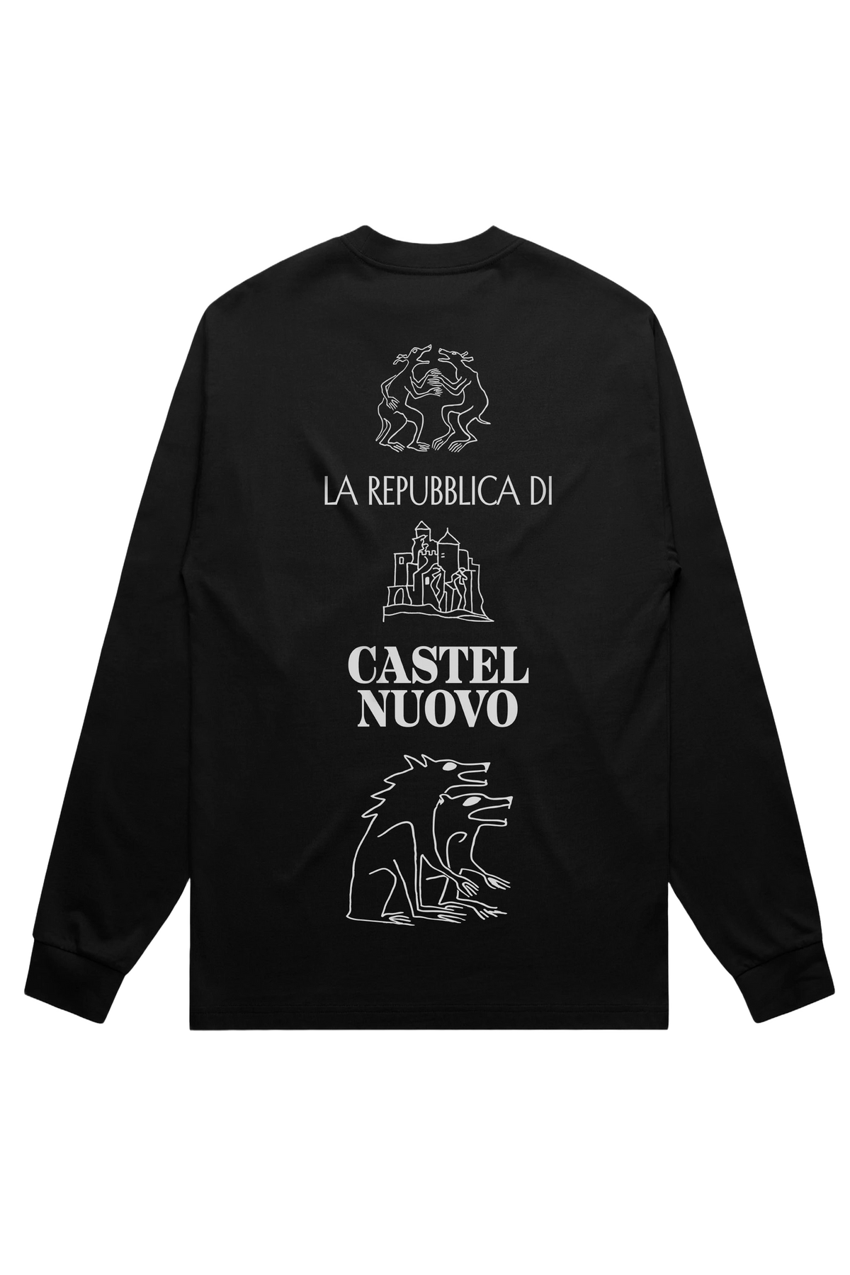 Repubblica Longsleeve in black, men's cut, flat lay
